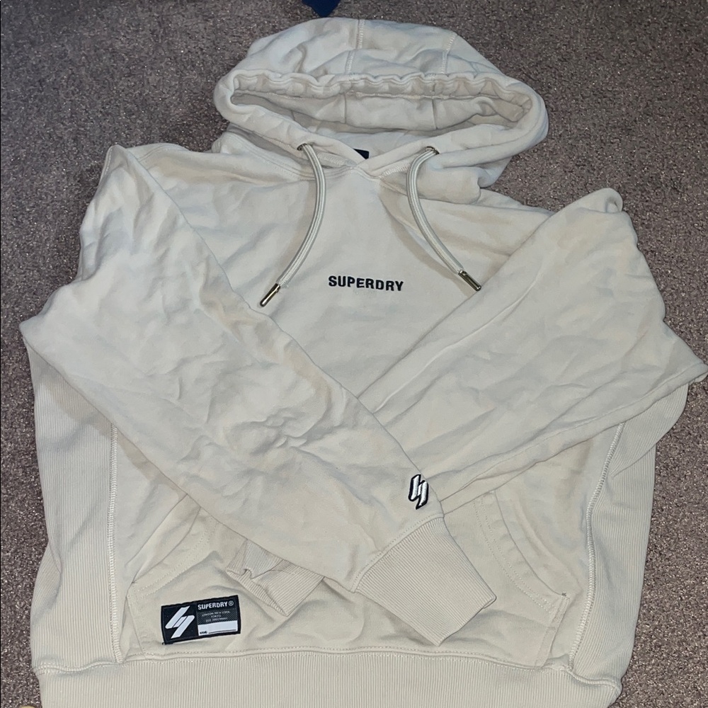 Superdry Off-White Hoodie with Logo